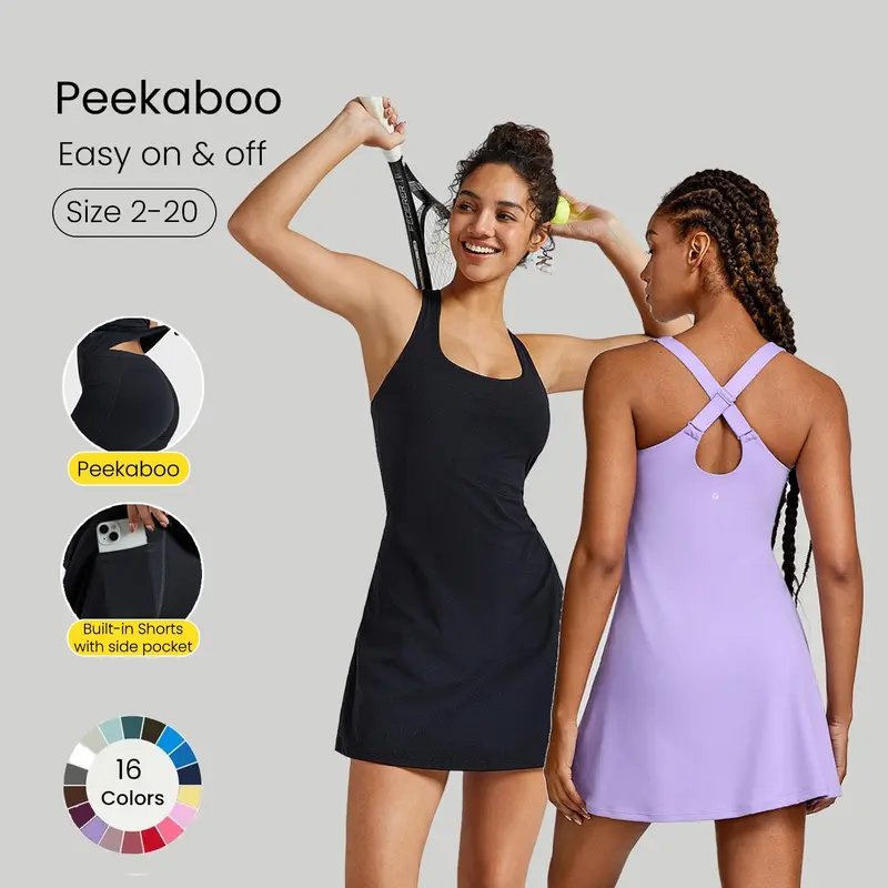 GLOWMODE FeatherFit-Air Peekaboo Everyday Built-In Shorts Pocket Anti-Slip Strips Dress Plus Size Available TikTokShopBlackFriday