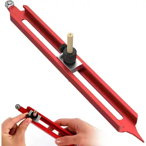 Aluminum Alloy Contour Gauge Scribe Tool, Profile Scribing Ruler with Adjustable Pencil Holder, Alloy Woodworking Corner Measuring Profile Duplicator Contour Gauge for Tiles Carpenter