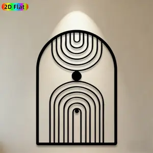 1pc Arch & Circle Metal Wall Art, Abstract Arch Circle Statue Mural, Ideal Gift for New Year, Easter, Modern Art Enthusiasts, Powder-Coated Metal Wall Decor Wall Sculptures, Perfect for Living Room Wall & Garden Fence, Stylish Indoor Outdoor Decor