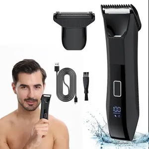 body shaver Ball Trimmer for Men, 2-in-1 Body Hair Groomer and Groin Hair Shaver, Lightweight with Travel Lock, IPX7 Waterproof, LED Display fathersdaygifts