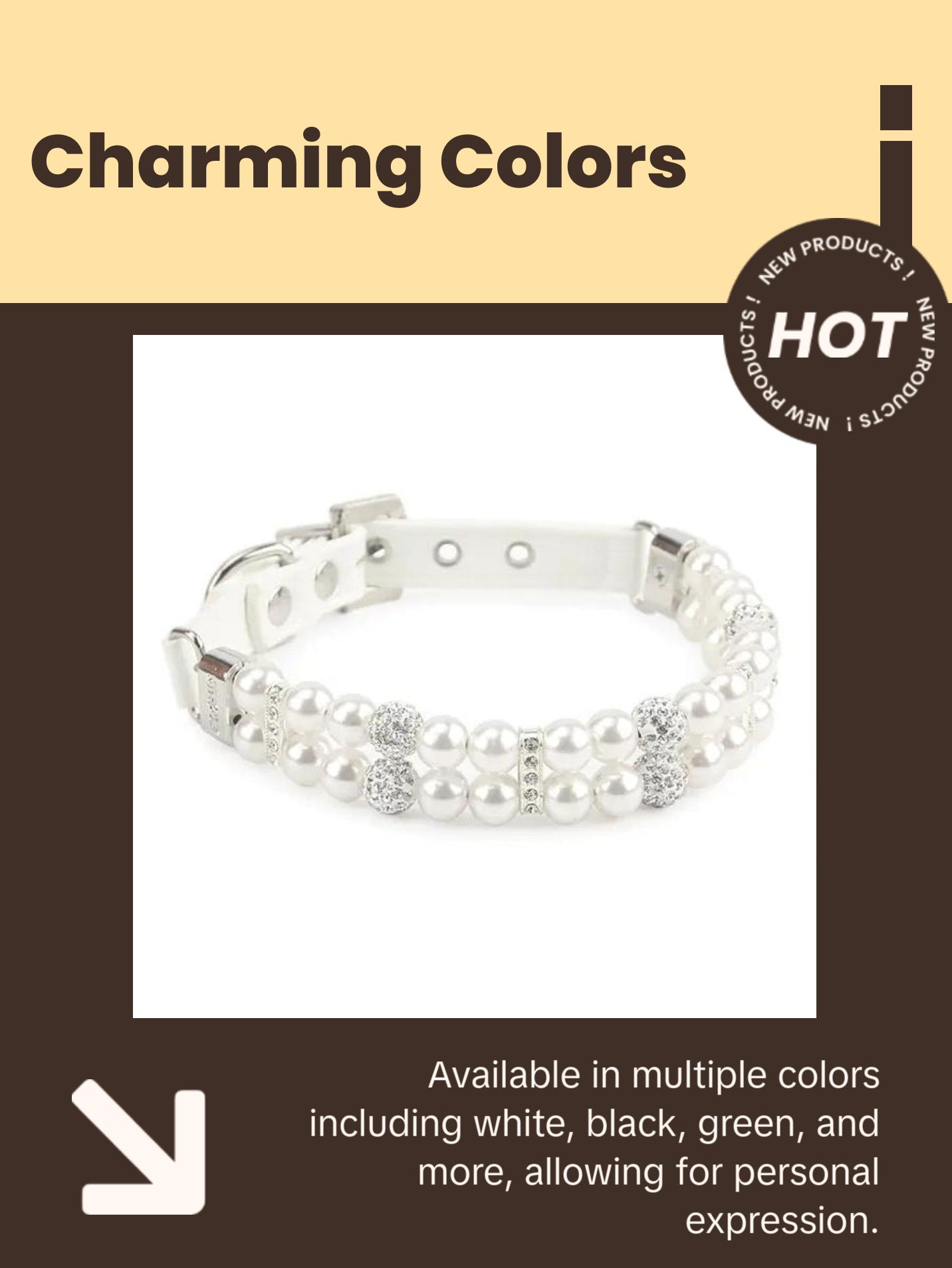 Pearl Pet Collar Artificial Pearls Rhinestone Dog Collar