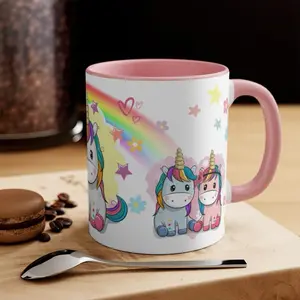 Cute Unicorn Personalized Kids Mug - Custom Name Cup for Children