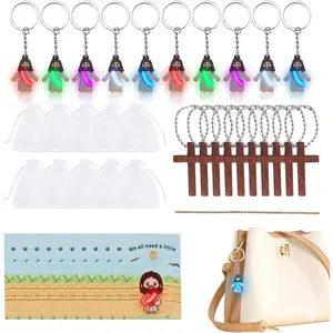 10-Piece Luminous "Light of the World" Jesus Keychain Set 10pcs Cute Mini Jesus Doll, Cute Resin Jesus Keyring Party Favor,Cross, Tag, Sandbag, Beaded Chain Charm Set For Classroom Activities, Easter, Christmas Student Parties.
