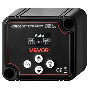 VEVOR Dual Battery Isolator, 12V 300 Amp, Manual and Automatic VSR Voltage Sensitive Relay with LCD Screen, Smart Battery Isolator for Lithium Lead-Acid Batteries, for Car Truck RV UTV ATV BoatVEVOR Super Brand Day