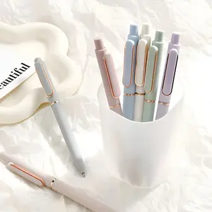 6-pack, retractable pastel gel pens, 0.5mm fine tip, Retractable Fine Point, black ink, suitable for diaries, office and school supplies