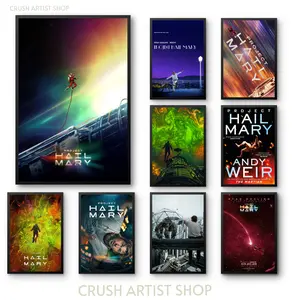 Project Hail Mary Movie Canvas Poster Art Home Decoration Vintage Wall Art Print Gifts Solid Wood Frame Waterproof Moisture Proof Design