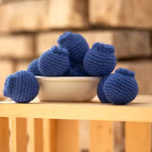 Handmade Crochet Blueberry - Crochet Blueberry for Decoration, Blueberry Crochet, Crochet Fruit, Play Fruit