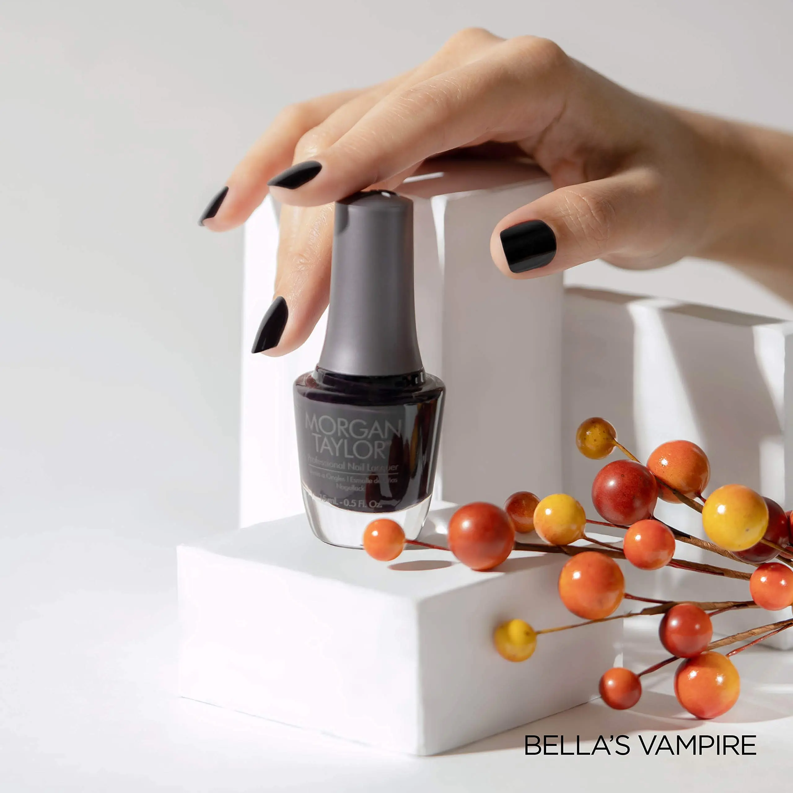 Morgan Taylor Bella's Vampire - Blackest Purple Creme, Professional Lacquer, Vibrant, Chip-Resistant, Fast-Drying, Long-Lasting, High-Shine, Perfect for Manicures & Pedicure, 15mL.