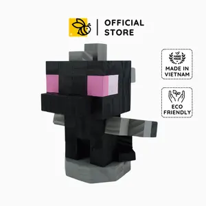 Minecraft Ender Dragon Wood Model - Pixel Art Block Toy, DIY Minecraft Decor, Handmade Collectible, Custom Gift for Him & Her