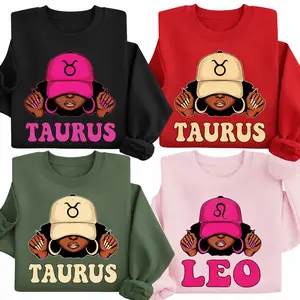 Made in USA, Full 12 Zodiac Vibes Sweatshirt, Mixed Texture Astrology Graphic Crewneck, Complete Horoscope Collection Apparel, Bold Pattern Text Design, Unisex Celestial Streetwear, Birthday Gift For Men Women