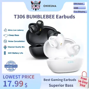 ONIKUMA T306  Earclips Soft&comfortable Wearing Air Conduction Gaming Earbuds No Delay Soft Silicon Truly Comfortable Extreme Long Playtime 8hours Perfect For Works Out/Outdoor/ jogging