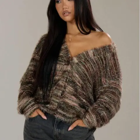 Women's Oversized Textured Cardigan, Casual Fuzzy Knitwear, Womenswear, Drop Shoulder, Comfort, Christmas, Holiday Gift, Winter Clothes