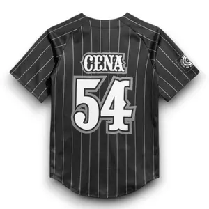 WWE John Cena Chain Gang Black Baseball Jersey, Outdoor Sportswear, Gifts for WWE and John Cena Lovers and Fans