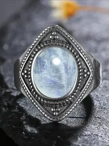 Romantic Vintage Fashion Ring With Oval Natural Pink Rose Quartz Wedding Party Engagement Anniversary Valentine's Day Gift