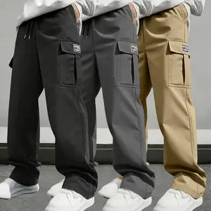 Spring and autumn men's outdoor sports work pants with flat bottom and casual style. Fashionable and versatile. Street retro. American style work pants.