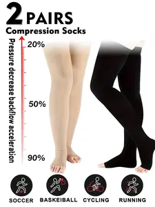 Men's & Women's Compression Socks Wide Calf Booster Socks for Circulation Running Nurses Pregnant Women, Sporty Style All Seasons