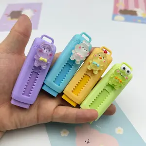 5/10pcs Stretchable Erasers, Cute Animal Shapes, Frog Chicken Design, Correction Tools, Office Supplies, Surprise Gifts, Christmas Presents