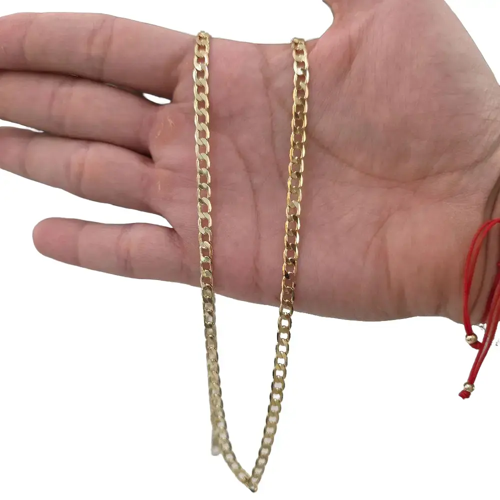 Cadena Cubana Martillada - Gold Chain as shown in the Product Image