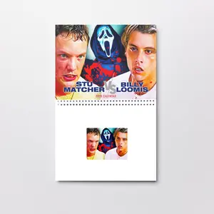 Stu and Billy 2026 Calendar, Billy Loomis and Stu Matcher Moments from Scream 1996 Movie Classic Horror Movie Memorabilia