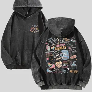 Heated Rivalry Romance Washed Hoodie, Hollanov Couple Hoodie, Oversized Menswear And Women Menswear Tops, Gym Pump Cover, Y2K Graphic Apparel, Gift for Fans
