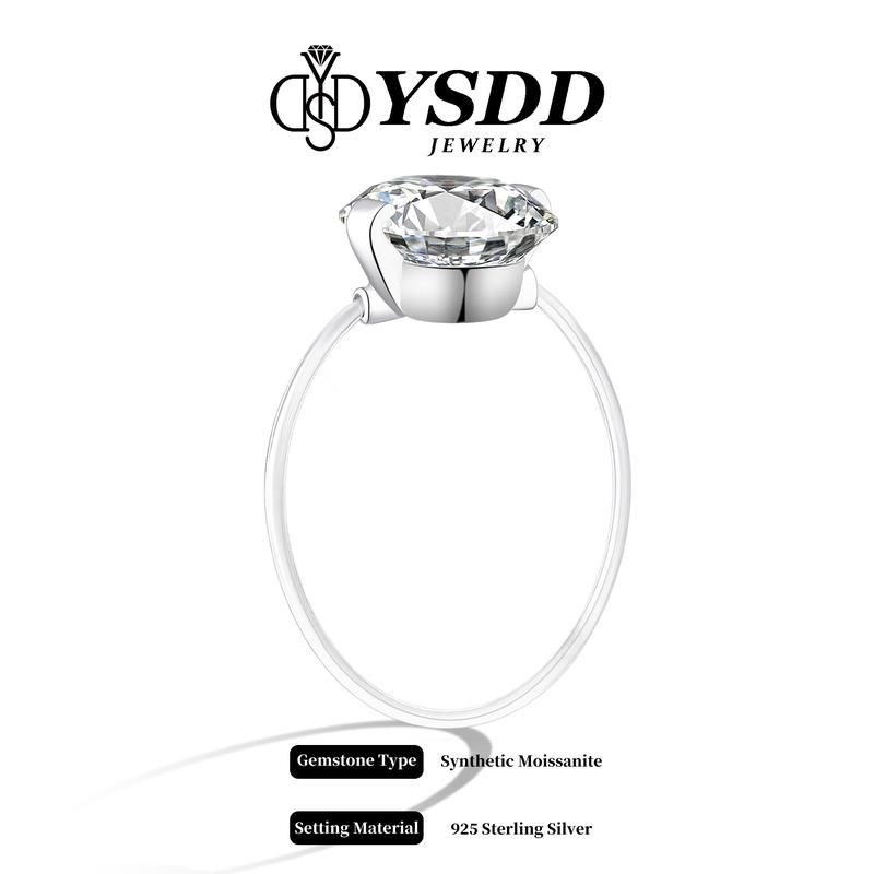 【#452 Invisible Ring】1-2CT Moissanite Enhanced Nylon Thread Band vvs Synthetic Moissanite Rings in 925 Sterling Silver Invisible Ring