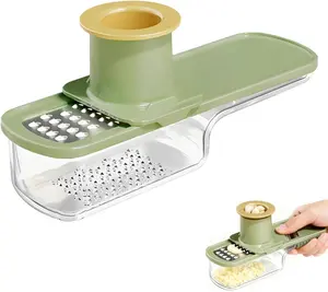 Mini Garlic Slicer Multifunctional Garlic Grinder Durable Stainless Steel Blades, Easy to Use and Clean for Kitchen