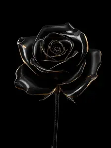 Black Satin Rose Poster | Satin Poster