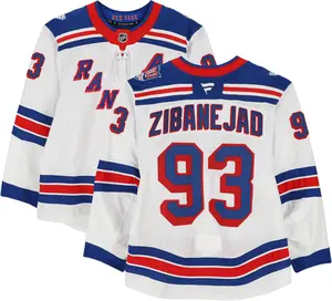 Mika Zibanejad New York Rangers Game-Used #93 White Jersey vs. Buffalo Sabres on October 9, 2024 - Fanatics Authentic Certified