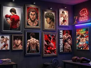 Baki Anime Poster Collection — 15-Piece Print Set Manga Art Prints, Wall Decor,  Gifts— Ideal for Gyms  Homes — Framed and Unframed Options Available