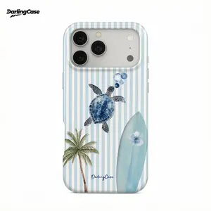 DarlingCase Customized TPU Blue Merikilpkonn Elements Cute Glossy Protective Case for iPhone 17 ProMax, 16 Pro, 15, 14, 13, 12 - Durable Silicone Double-Layer Cover, Gift for Girls