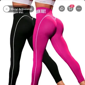 Wanyi Activewear Ropas de Halloween Work Out Leggings in Pink and Black for Activewear Wear
