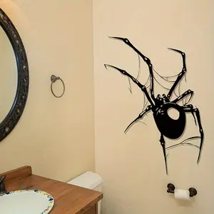 Halloween Horror Large Spider Wall Sticker, Self-Adhesive Removable PVC Wallpaper, Decorative Art for Living Room, Entryway, Bedroom