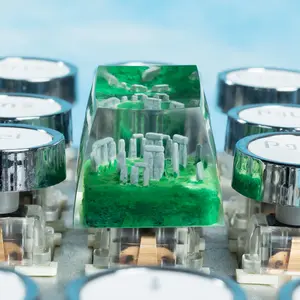 Stonehenge Design Keycap, 1 Count Handmade Outline Glow Resin Craft Keycap, Mechanical Keyboard Keycap for Cherry MX Keyboard Lover Gift, Anime Design