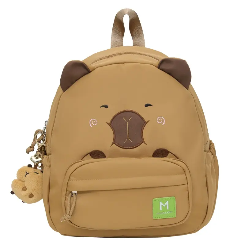 Women’s shoulder bag with embroidered 3D ears featuring a river otter design; available in three colors; large capacity; waterproof; lightweight; suitable for students as a schoolbag.