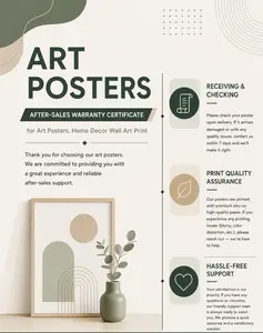 After-Sales Warranty Certificate for Art Posters, Home Decor Wall Art Print