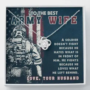 Wife Necklace, Army Wife Gift, To My Best Army Wife Necklace, Soldier Wife Necklace, Necklace For Military Wife, Elegant Necklace Gifts for Wife - Perfect Anniversary, Birthday or Special Occasion Jewelry for Her