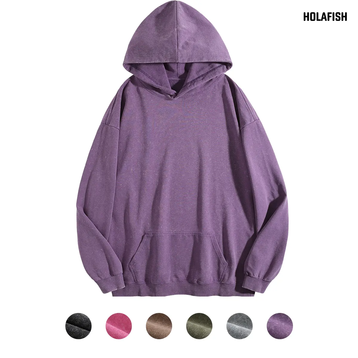 Holafish Oversized Hoodies Pullover Women Fall Acid Wash Plain Preppy Hoodie Streetwear Cotton Vintage Hooded Sweatshirt Cute Pullover Fall Winter Long Sleeve Shirts Outfits Tshirts&Hoodies summervibes