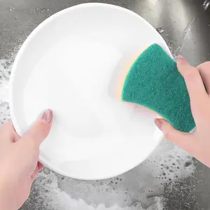 Kitchen scrub sponges, non-scratch dish scrub sponges, double-sided cleaning sponges for kitchen and household use, bathroom brush soap