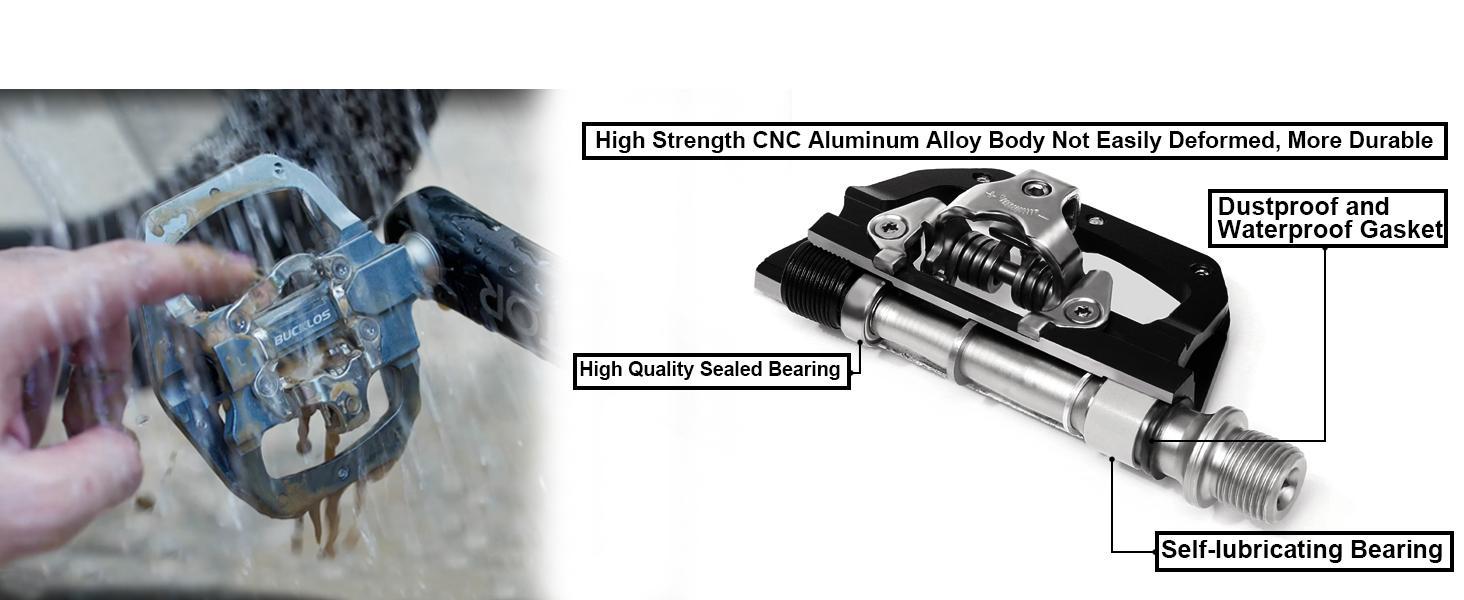 BUCKLOS SPD Pedals PD-M680 Mountain Bike Clip in SPD Flat Combo Dual Sided Pedals - Road Bike MTB Clipless Sealed Bearing Bicycle Clips Pedal Compatible with Shimano SPD Cleats  bike parts pedal bike ebike