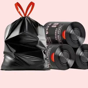 Large thick black tote bag, suitable for household kitchen cleaning and dormitory storage.