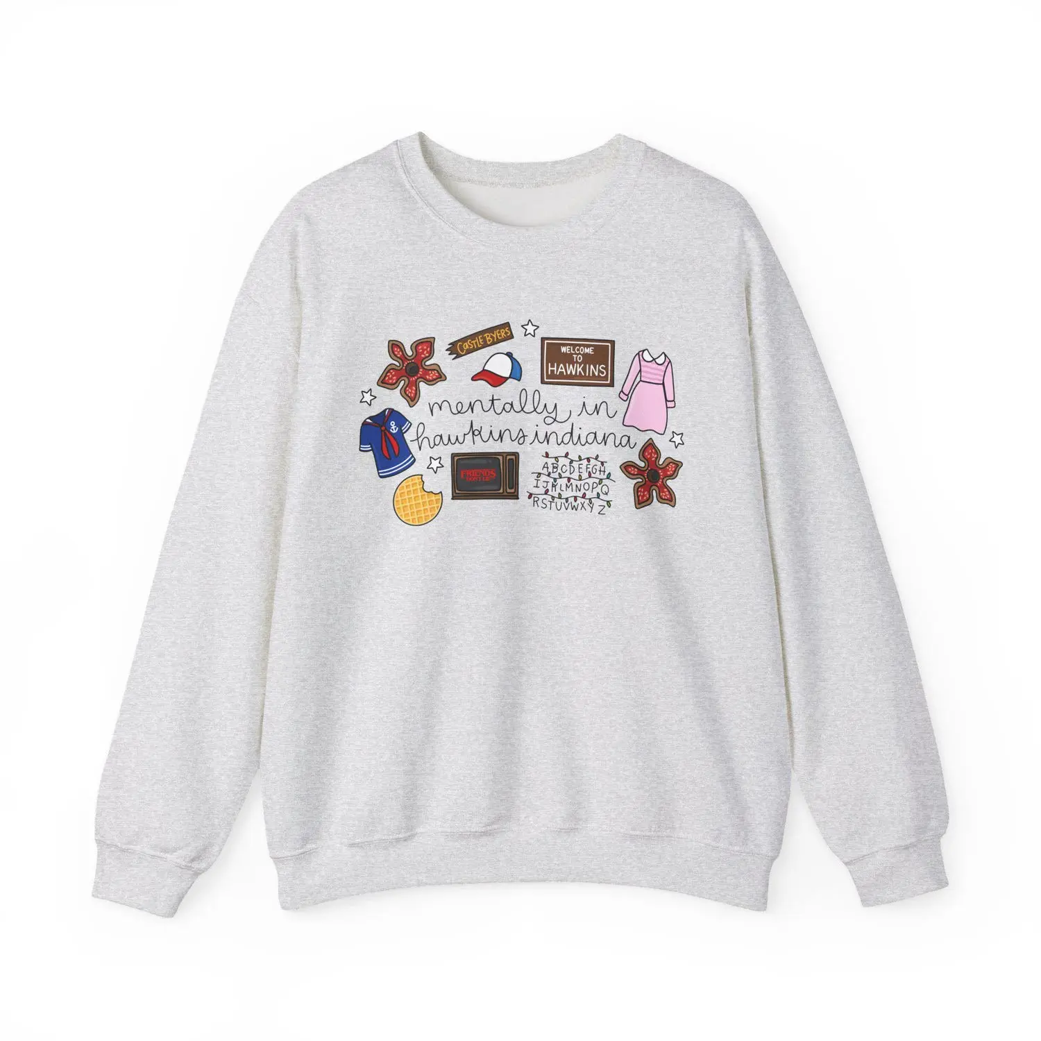 Mentally in Hawkins Sweatshirt TV show fandom sweatshirt gift for nerd sci fi fan season 5 80s core Hawkins Indiana sweatshirt