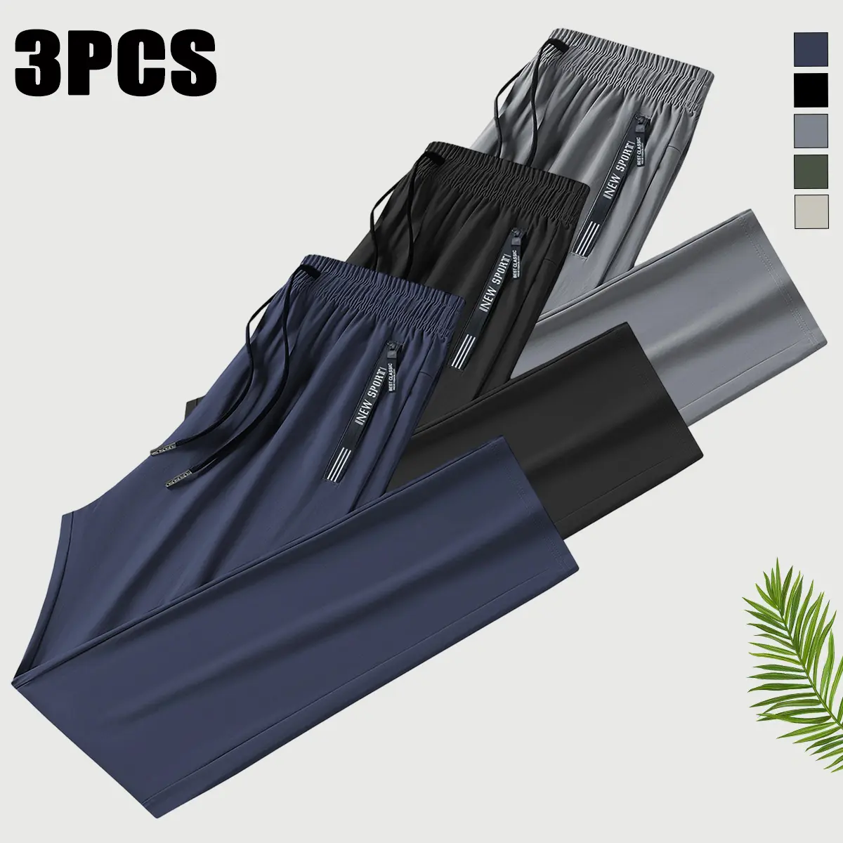 Men's Solid Regular Fit Athletic Track Pants - Breathable Nylon-Elastane Blend, Drawstring, Zippered Pockets, High Stretch, Gym Running Wear, Multi-Size for Hiking, Running, Xl, Breathable Workout Pants