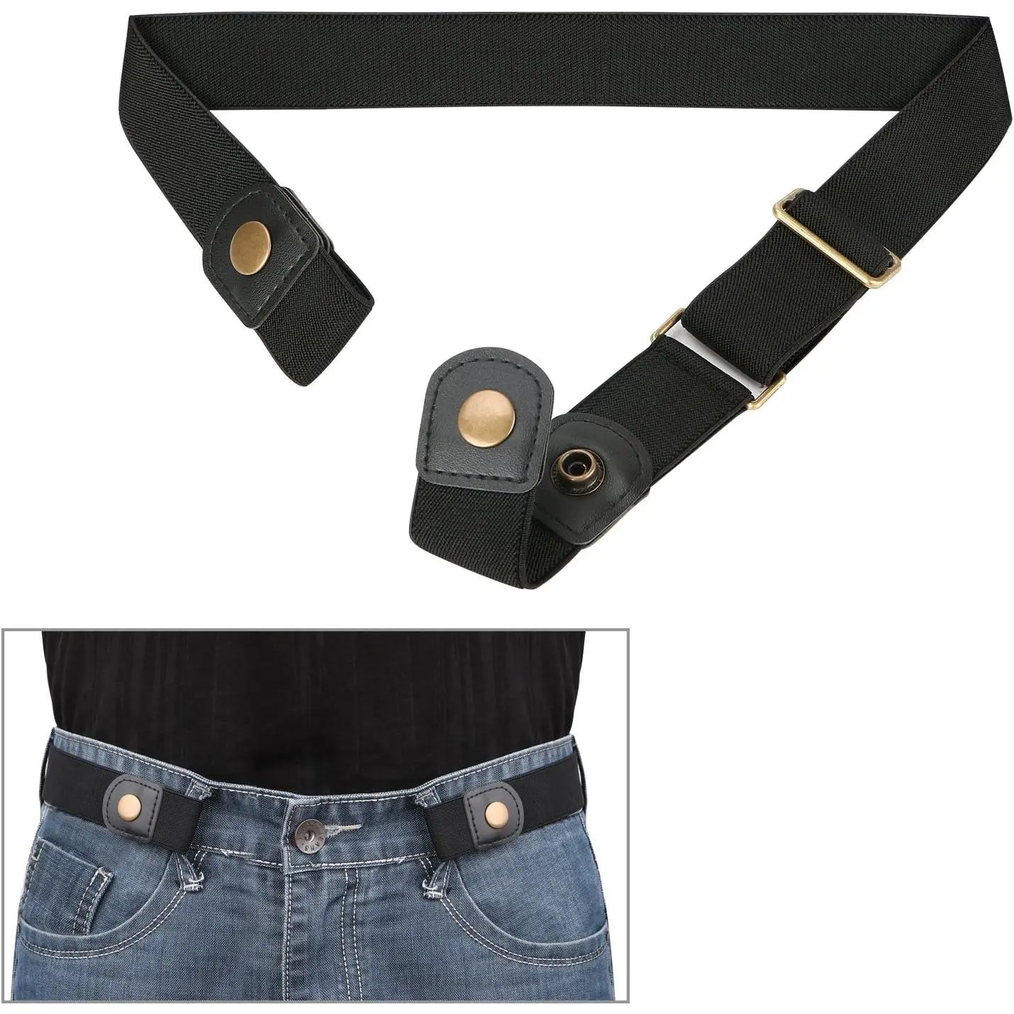 No Buckle Invisible Elastic Stretch Belt for Men/Women Fits 