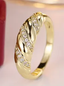 1 PC Elegant Cubic Zirconia Ring For Women For Wedding Engagement Anniversary Party Jewelry Valentine's Day Gift Wedding Rings