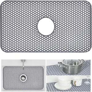 sink protective pad, suitable for kitchen sink and center drain -26 inch x 14 inch protective accessories, anti slip and heat-resistant mesh pad, protecting stainless steel sink accessories