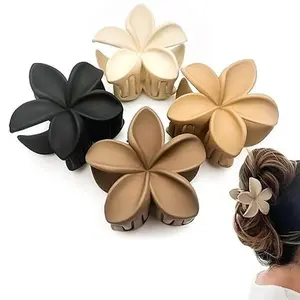 4pc Nonslip Matte Flower Hair Clips for Women Thick/Thin Hair Accessories for Women, Flower Cute Claw Clips, Hair Clip