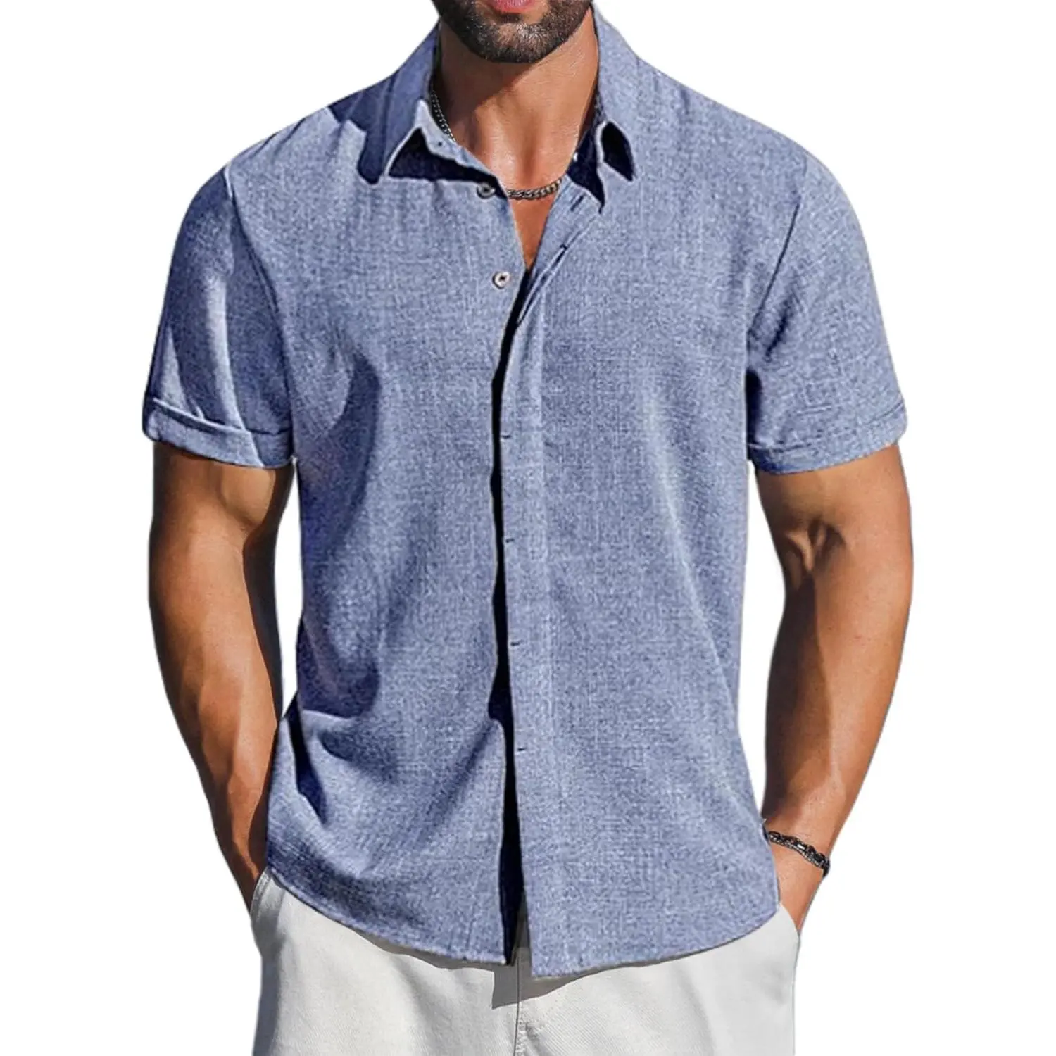 Men's Linen Shirts Short Sleeve Button Down Casual Dress Shirts for Men Beach Vacation Shirt Fashion Summer Clothes Menswear Soft shirts summer deals summer fits - TikTok Shop Men's Linen Shirts Short Sleeve Button Down Casual Dress Shirts for Men Beach Vacation Shirt Fashion Summer Clothes Menswear Soft shirts summer deals summer fits - TikTok Shop