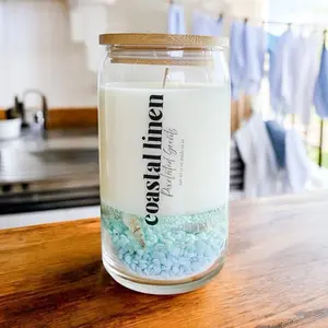 Coastal linen candle