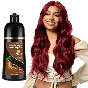 6.76 oz 5-in-1 Wine Red Shampoo,Easy to Use,Long-lasting,Mild And Non-irritating,Long-lasting And Fast-acting Hair Dyeing And Softening Shampoo,Suitable for All Hair Types-Unisex,Conditioner Haircare Convenient Travel Color Protection