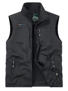 Lightweight Quick Dry Utility Vest for Men | Multi Pocket Sleeveless Windbreaker Gilet | Outdoor Hiking Fishing Casual Waistcoat